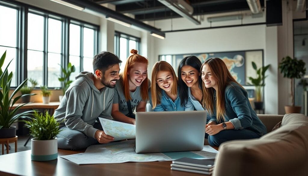 Digital nomads planning travel