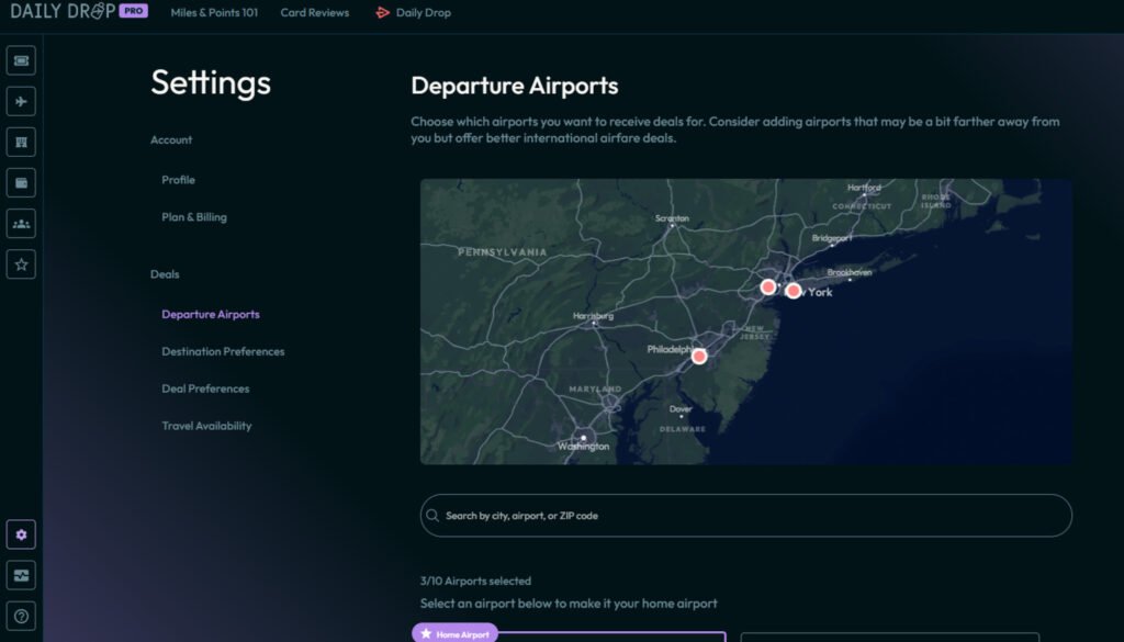 Daily Drop Pro preferences setup page
