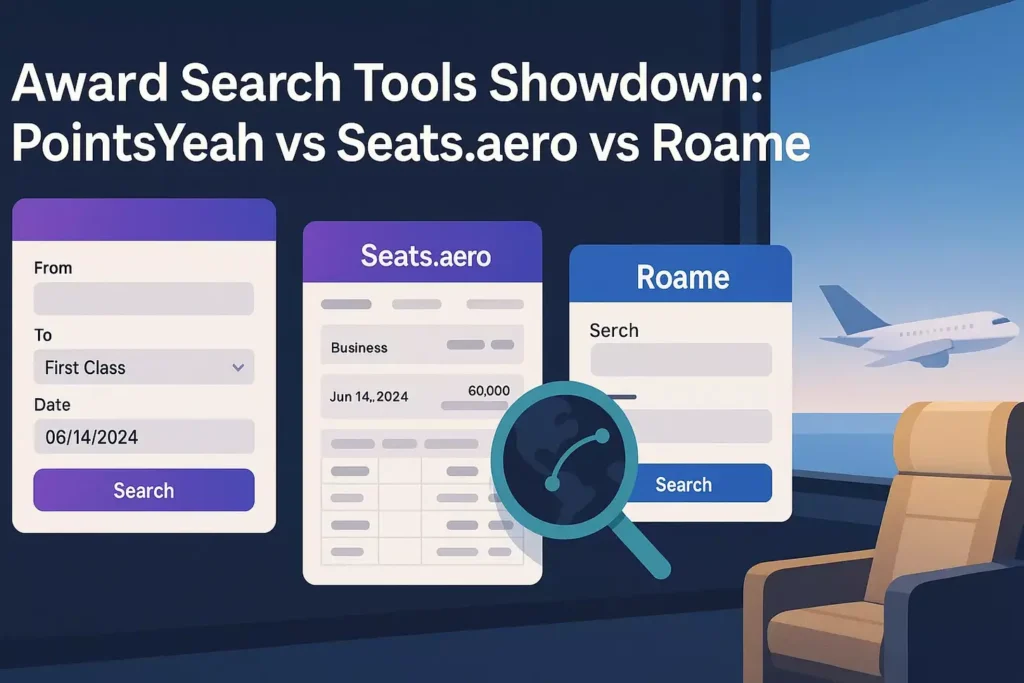 Award Search Tools Showdown PointsYeah vs Seats.aero vs Roame 1