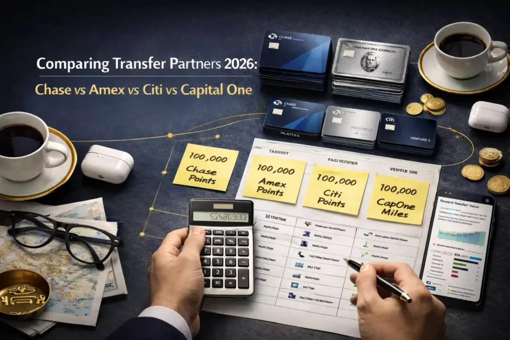 Comparing Transfer Partners 2026: Chase vs Amex vs Citi vs Capital One
