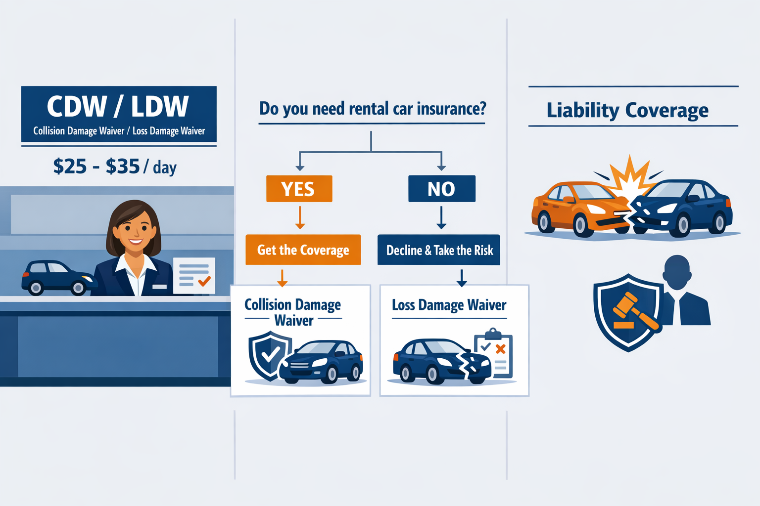 Rental Car Insurance Guide: Credit Card CDW vs Personal Auto Policy Rental car insurance terminology