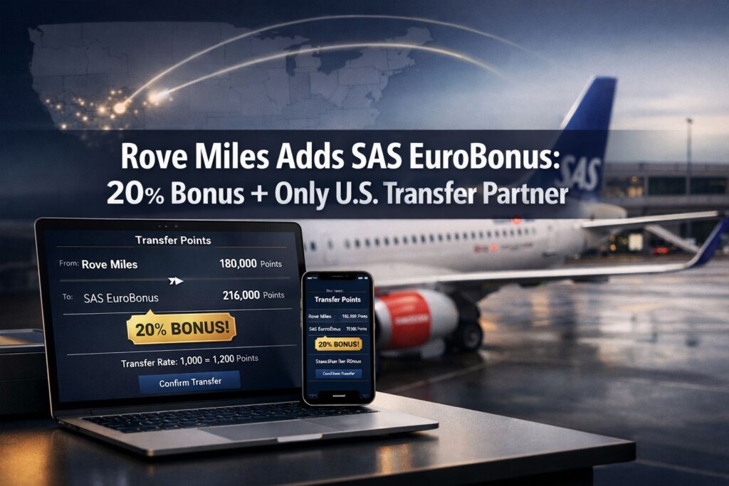 Rove Miles Adds SAS EuroBonus: 20% Bonus + Only U.S. Transfer Partner