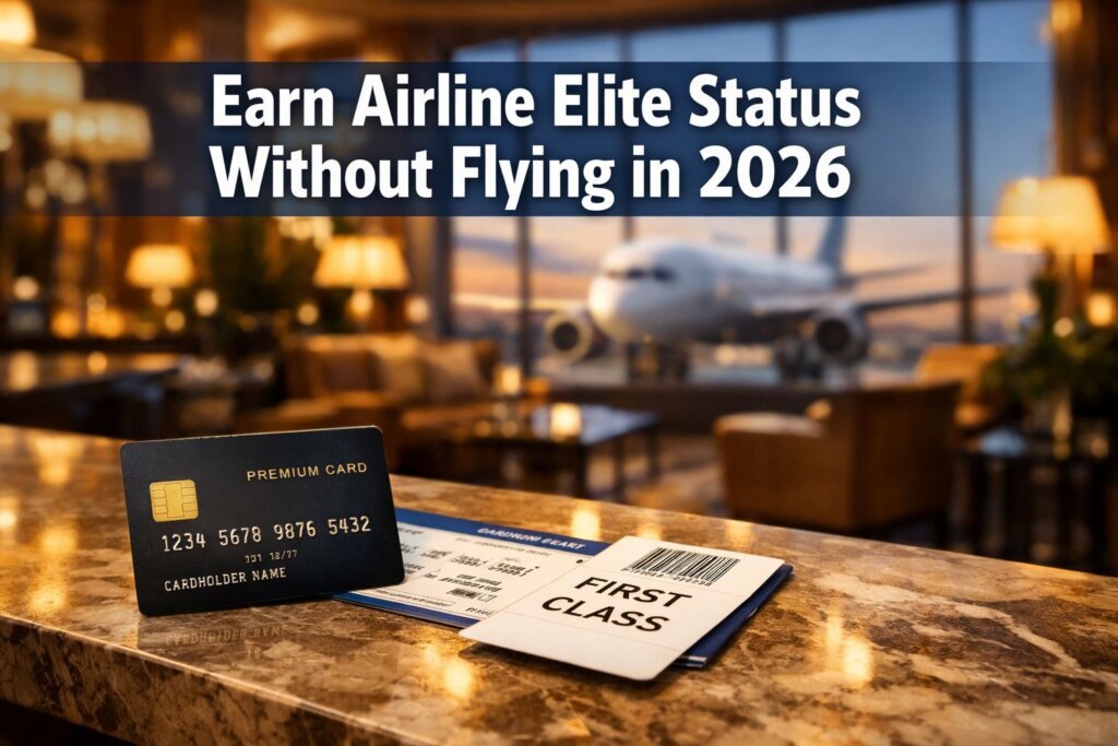 Status Without Flying: Earn Airline Elite via Hotels, Portals & Cards in 2026