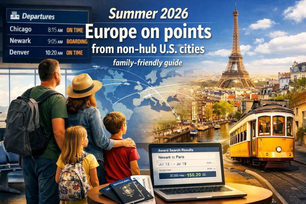 Summer 2026 Europe on points from non-hub U.S. cities (family-friendly guide)