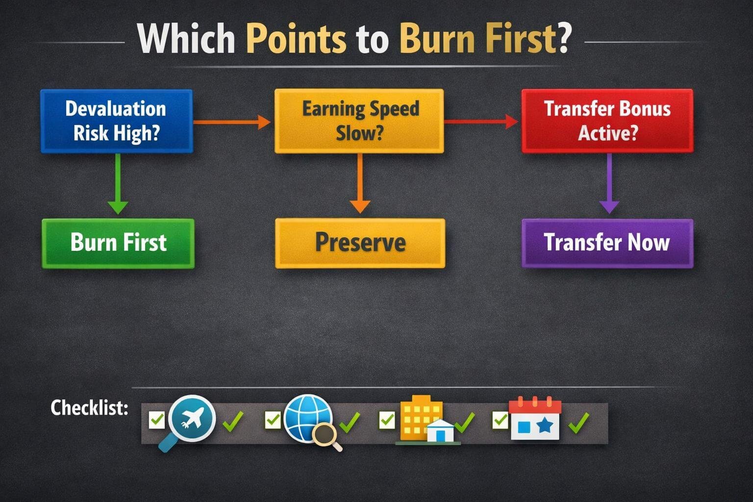 Decision-tree flowchart visualization in () showing a step-by-step framework for prioritizing which points to burn first.