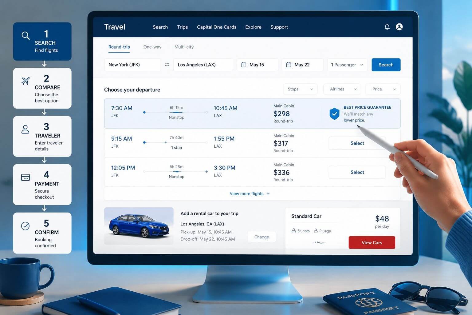 Step-by-Step: Booking Flights Through the Capital One Travel Portal