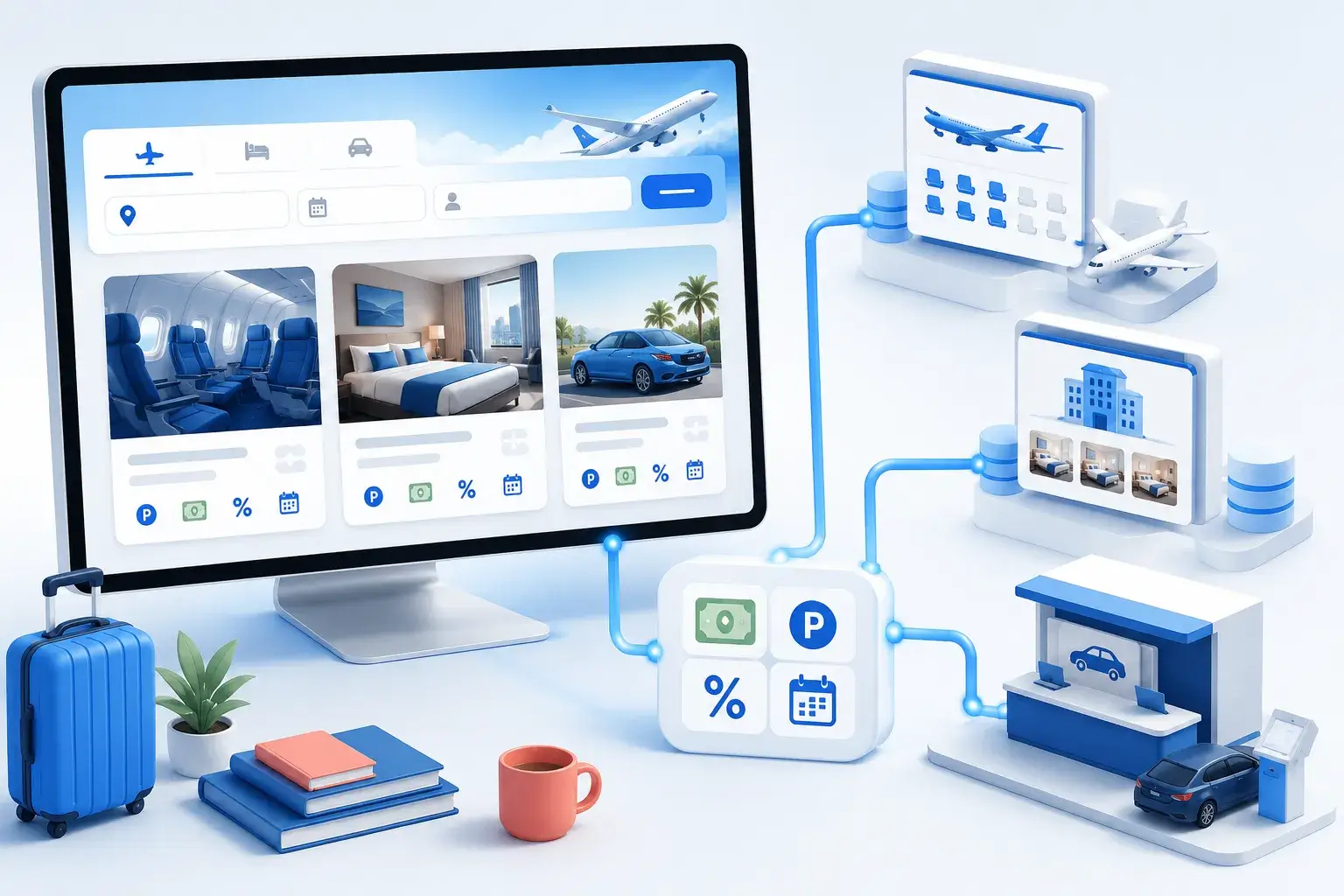 What hotel and car rental options are available?