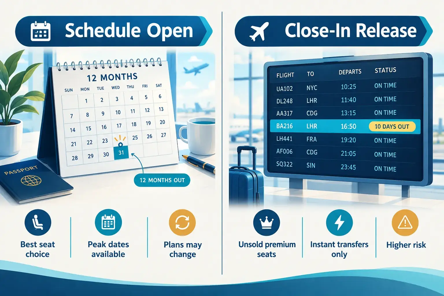 The Two Booking Windows: Schedule Open and Last-Minute Release