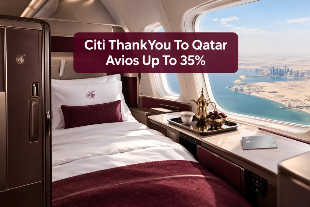 Citi ThankYou to Qatar Avios Up to 35% Transfer Bonus: Best Qsuite and Partner Redemptions